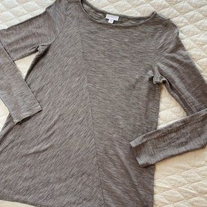 J Jill Pure Jill XS Black White Stripe 100% Cotton Long Sleeve Tunic Cross Seam